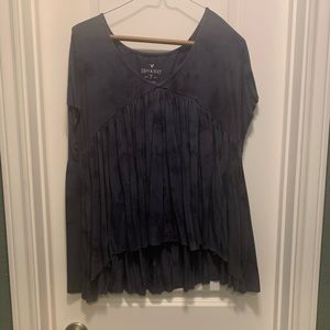 Navy Blue High-Low Top